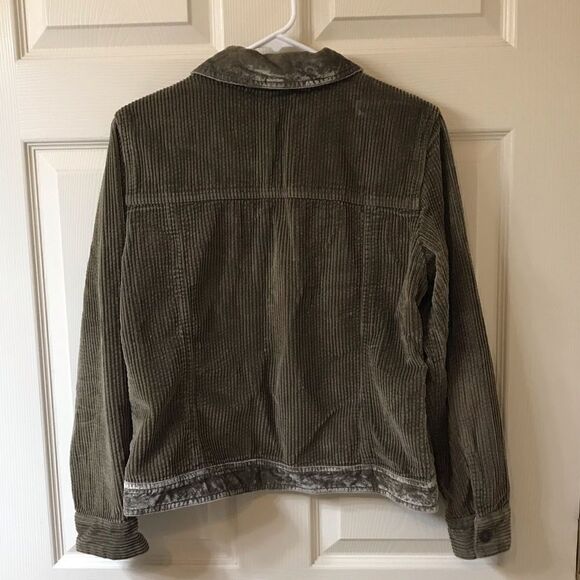 J. Jill Dark Green Corduroy Button Down Jacket - Picture 7 of 8
